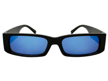 Classic Hardcore Biker Gangster Style LOCS SUNGLASSES Large Thick Black Frame - Blue Lens 91320