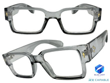 Classic Vintage Retro Style Clear Lens EYEGLASSES Thick Square Gray Frame 35009