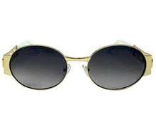 Classic Vintage Retro Luxury Hip Hop Rapper Style SUNGLASSES Oval Gold Frame - Gray Lens 27736
