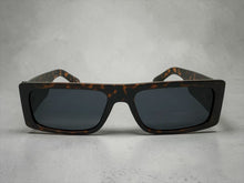 Classic Hardcore Biker Gangster Style SUNGLASSES Thick Rectangular Tortoise Frame - Dark Lens 81019