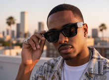 Classic Hardcore Biker Gangster Style LOCS SUNGLASSES Large Super Thick Black Frame - Dark Lens 91243