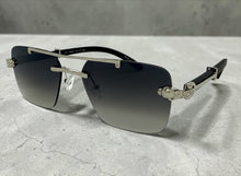 Classy Elegant Luxury Hip Hop Rapper Style SUNGLASSES Silver & Faux Wooden Frame - Gray Lens E2176