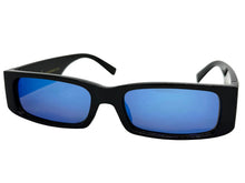 Classic Hardcore Biker Gangster Style LOCS SUNGLASSES Large Thick Black Frame - Blue Lens 91320