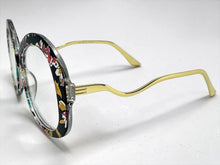 Oversized Vintage Retro Style Clear Lens EYEGLASSES Large Round Floral Frame 16020