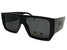 Classic Hardcore Biker Gangster Style LOCS SUNGLASSES Large Super Thick Black Frame - Dark Lens 91301