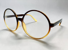 Oversized Vintage Retro Style Clear Lens EYEGLASSES X-Large Round Brown Frame 15032