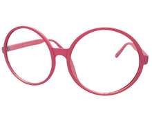 Oversized Vintage Retro Style Clear Lens EYEGLASSES X-Large Round Pink Frame 15032