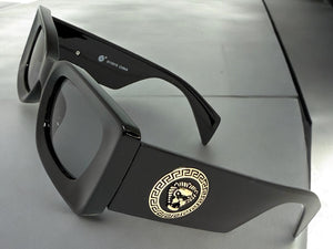 Classic Hardcore Biker Gangster Style SUNGLASSES Black Frame - Dark Lens 5015