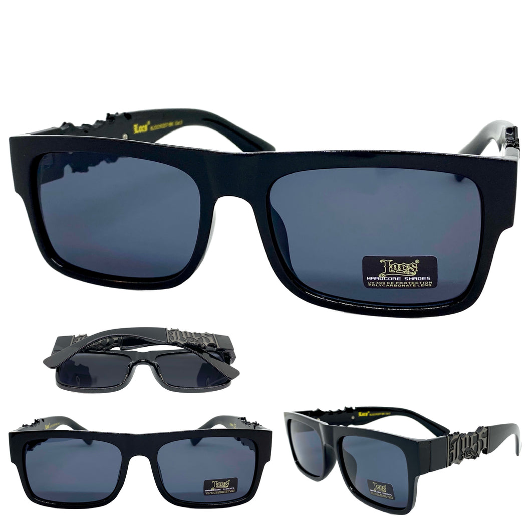 Classic Biker Gangster Hardcore LOCS SUNGLASSES Black Frame 91207