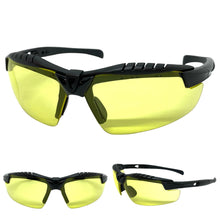 Motorcycle Biker Day or Night Riding SUNGLASSES Safety Eyewear HD Yellow Lens 5240