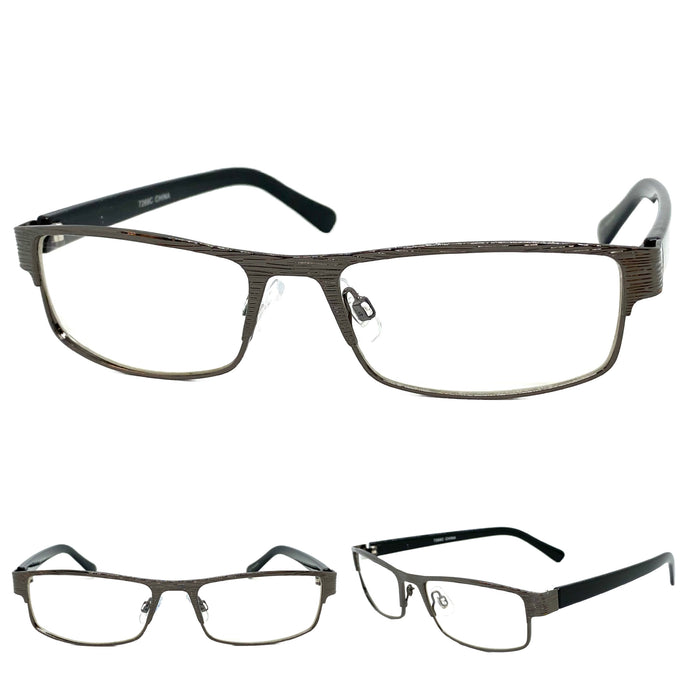 Classy Contemporary Modern Style Clear Lens EYEGLASSES Gunmetal Fashion Frame 7269