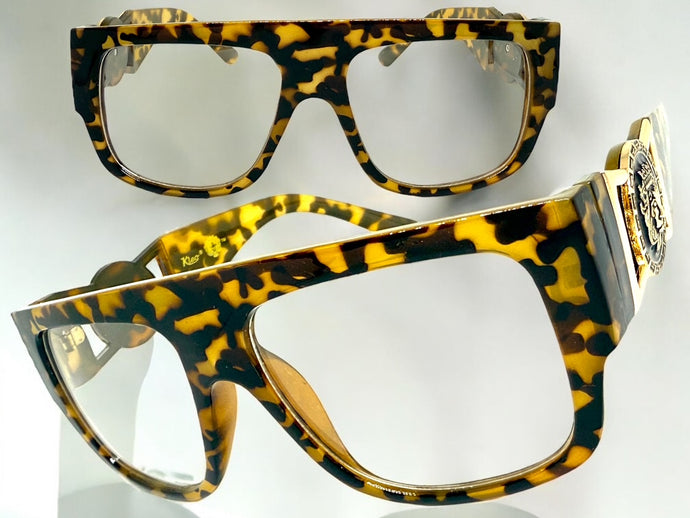 Classic Vintage Retro Hip Hop Rapper Style Clear Lens EYEGLASSES Large Thick Tortoise Frame 5355