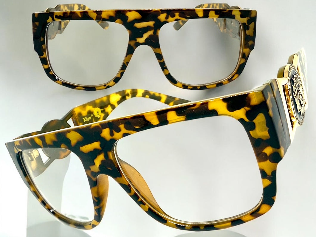 Classic Vintage Retro Hip Hop Rapper Style Clear Lens EYEGLASSES Large Thick Tortoise Frame 5355
