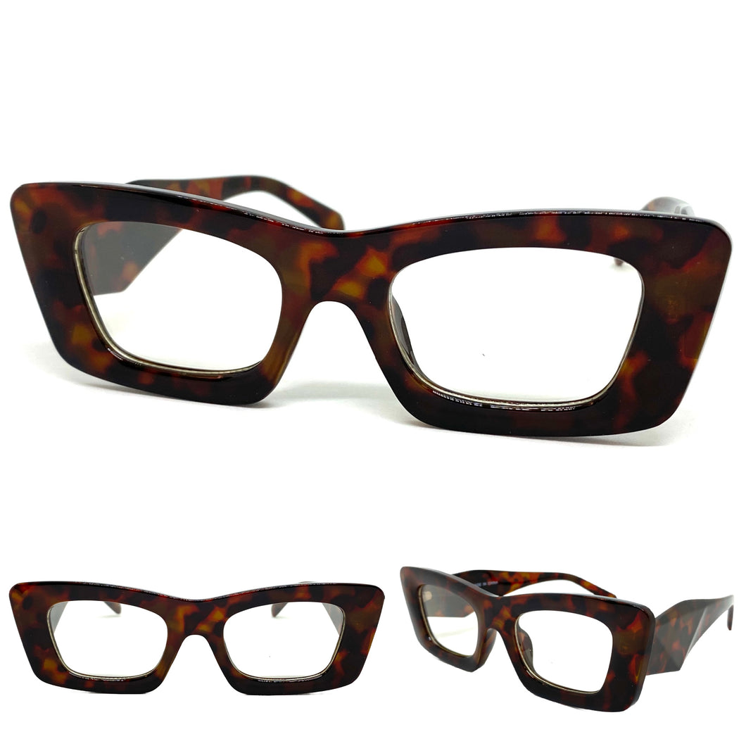Exaggerated Vintage Retro Style Clear Lens EYEGLASSES Thick Tortoise Frame 81260