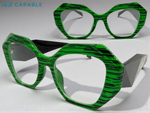 Oversized Exaggerated Vintage Retro Style Clear Lens EYEGLASSES Large Thick Green Frame 61900