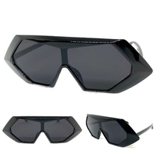 Exaggerated Modern Retro Futuristic Style SUNGLASSES Funky Black Frame 80678