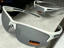 Sporty Wrap Around Cycling Fishing Biker SUNGLASSES Sleek White Frame - Silver Lens 2754