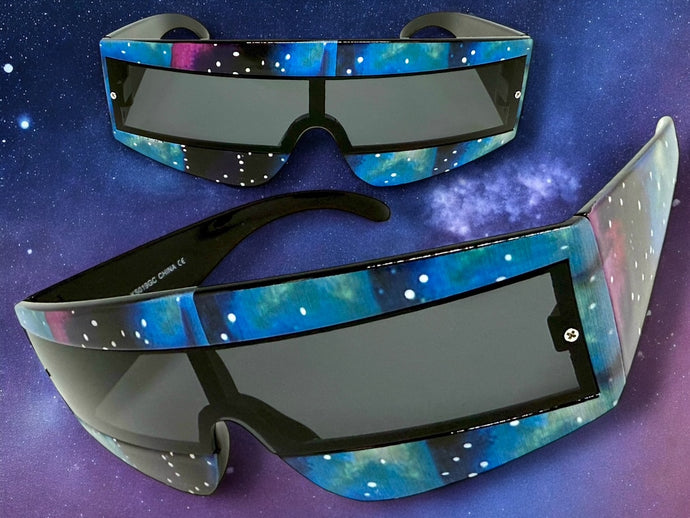 Space Futuristic Robotic Cyclops Shield Costume Party SUNGLASSES Galaxy Frame K019