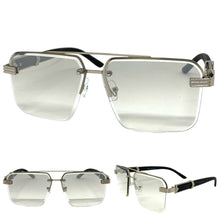 Men's Classy Elegant Luxury Designer Hip Hop Style SUNGLASSES Silver & Wooden Frame 7537