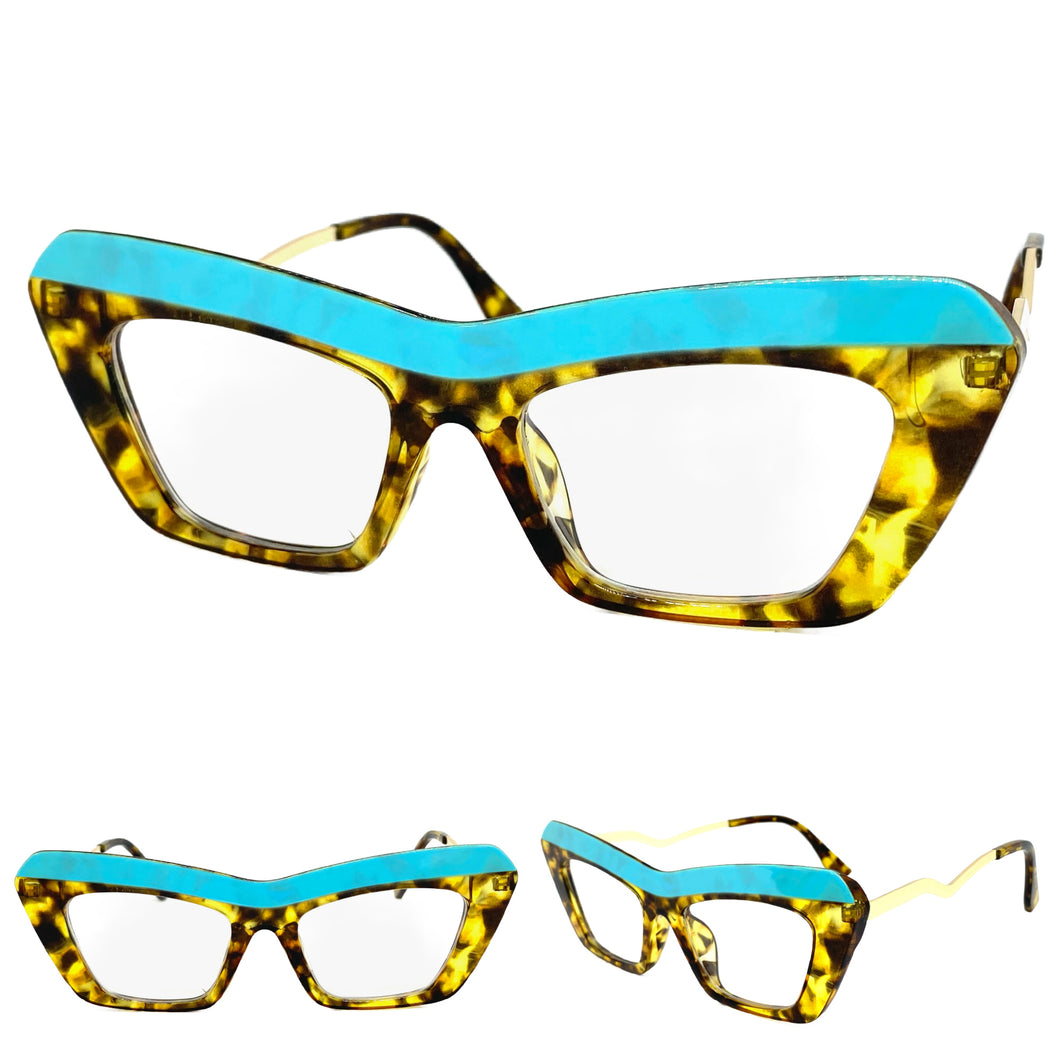 Classic Modern Retro Cat Eye Style Clear Lens EYEGLASSES Large Multicolor Frame 5035