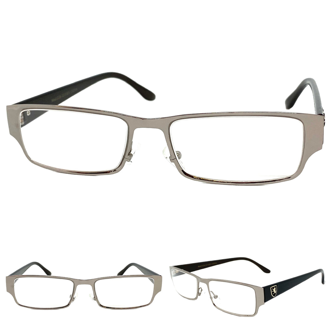 Classy Contemporary Modern Style Clear Lens EYEGLASSES Silver Fashion Frame 1215