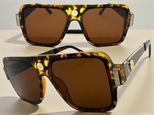 Classic Vintage Retro Luxury Hip Hop Rapper Style SUNGLASSES Large Tortoise & Gold Frame 3078