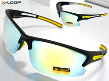 Sporty Wrap Around Cycling Fishing Biker SUNGLASSES Sleek Black Frame - Gold Lens 2754