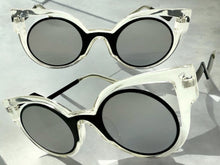 Classic Vintage Retro Cat Eye Style SUNGLASSES Funky Clear Frame 1737