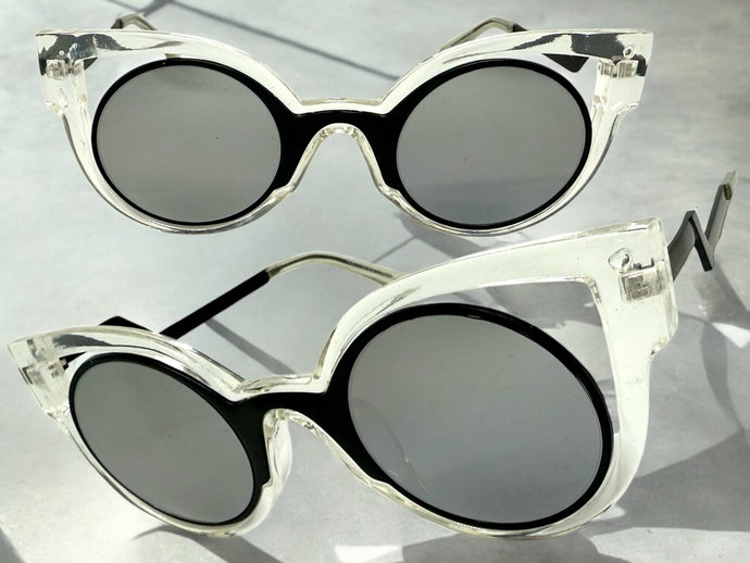Classic Vintage Retro Cat Eye Style SUNGLASSES Funky Clear Frame 1737