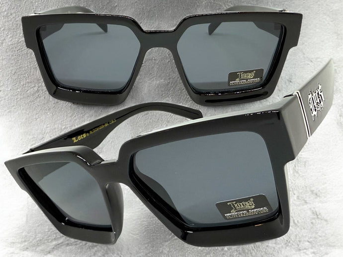 Classic Hardcore Biker Gangster Style LOCS SUNGLASSES Black Frame - Dark Lens 91209