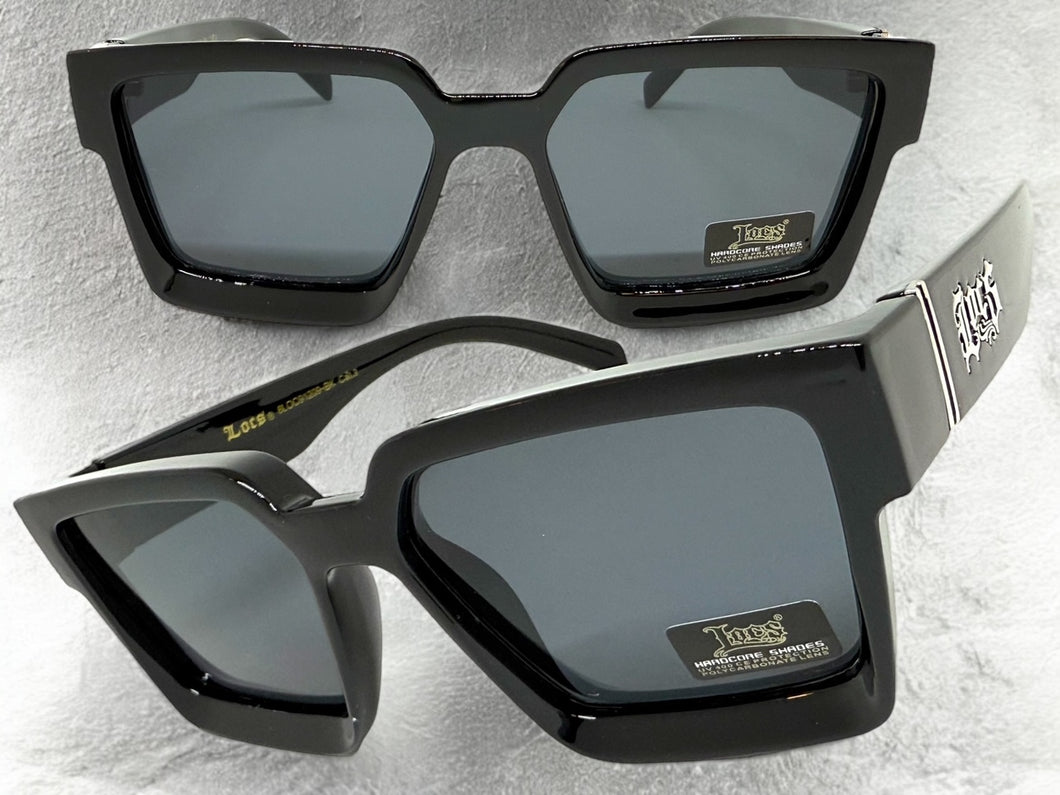 Classic Hardcore Biker Gangster Style LOCS SUNGLASSES Black Frame - Dark Lens 91209