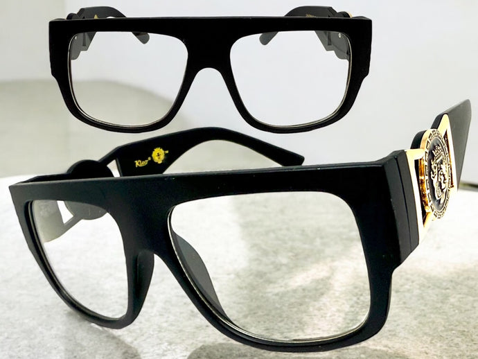 Classic Vintage Retro Hip Hop Rapper Style Clear Lens EYEGLASSES Large Thick Black Frame 5355