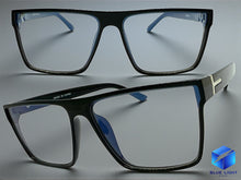 Classy Contemporary Modern Style Clear Lens Blue Light Block Computer EYEGLASSES Black Frame 35004