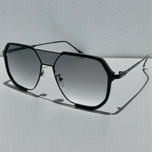 Classy Trendy Bold Modern Retro Shield Style SUNGLASSES Black Frame - Gradient Lens 5399