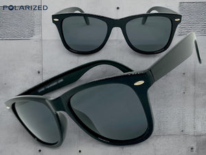Classic Vintage Retro Style POLARIZED Lens SUNGLASSES Black Frame 1007