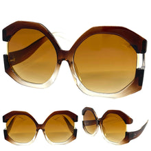 Oversized Vintage Retro Style SUNGLASSES X-Large Huge Brown Frame 80848