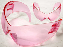 Oversized Space Futuristic Robotic Cyclops Shield Costume Party SUNGLASSES Huge Pink Lens 2170