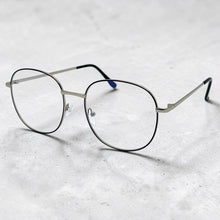 Exaggerated Classic Vintage Retro Style Clear Lens Blue Light Block Computer EYEGLASSES Square Silver Frame 5408