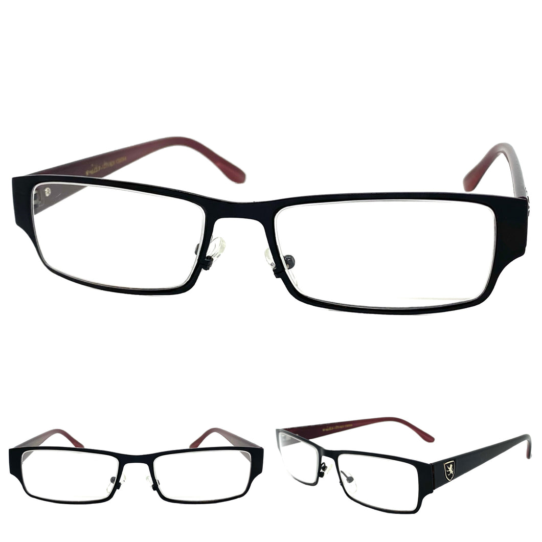 Classy Contemporary Modern Style Clear Lens EYEGLASSES Black Fashion Frame 1215