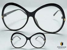 Oversized Vintage Retro Style Clear Lens EYEGLASSES Large Round Black Frame E2085