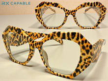 Oversized Exaggerated Vintage Retro Style Clear Lens EYEGLASSES Large Thick Cheetah Frame 61900
