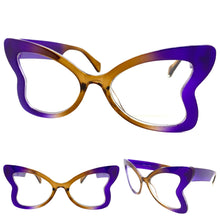 Oversized Vintage Retro Style Clear Lens EYEGLASSES Large Butterfly Purple Frame 81261