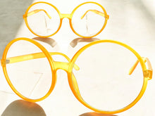 Oversized Vintage Retro Style Clear Lens EYEGLASSES X-Large Round Orange Frame 80828