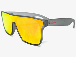 Classic Modern Sporty Wrap Shield Style SUNGLASSES Large Gray Frame 80364