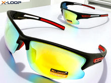 Sporty Wrap Around Cycling Fishing Biker SUNGLASSES Sleek Black Frame - Gold Lens 2754