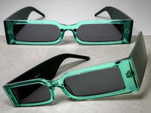 Space Futuristic Robotic Cyclops Modern Contemporary SUNGLASSES Sleek Green Frame 9262