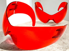 Oversized Space Futuristic Robotic Cyclops Shield Costume Party SUNGLASSES Huge Red Lens 2170