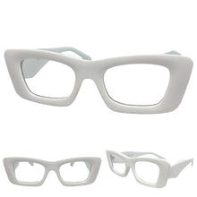 Exaggerated Vintage Retro Style Clear Lens EYEGLASSES Thick White Frame 81260