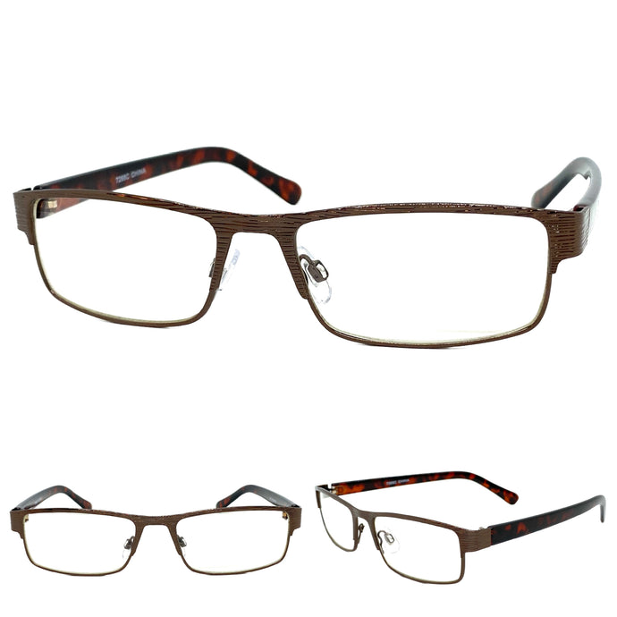 Classy Contemporary Modern Style Clear Lens EYEGLASSES Bronze Fashion Frame 7269