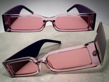 Space Futuristic Robotic Cyclops Modern Contemporary SUNGLASSES Sleek Pink Frame 9262